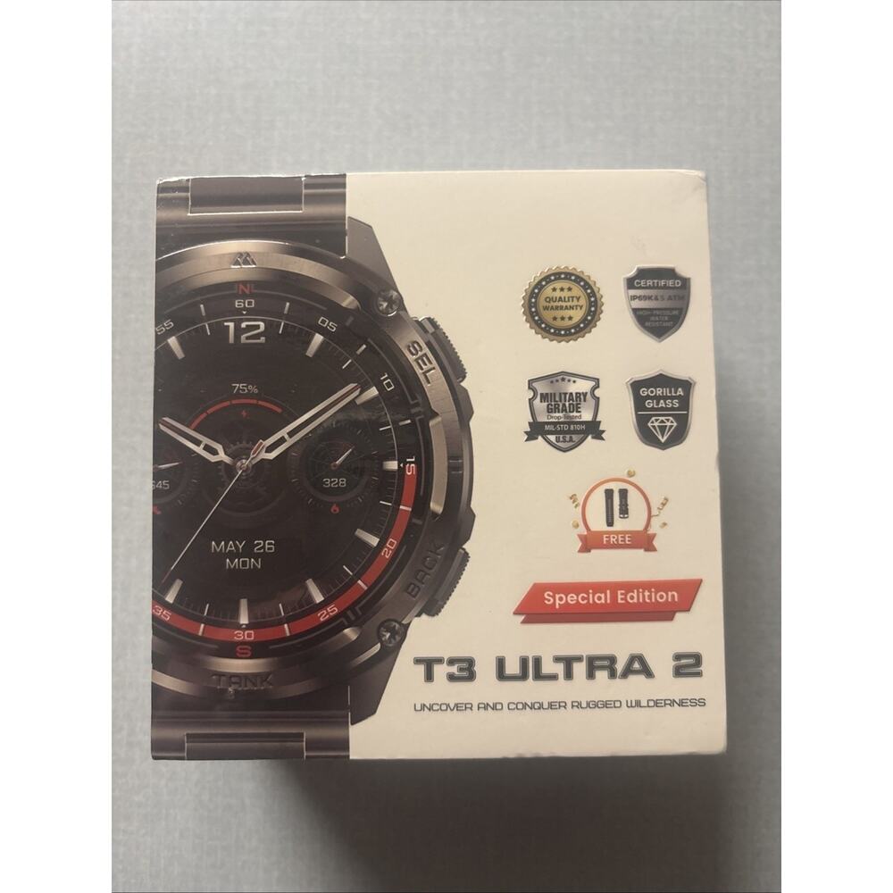 2025 KOSPET TANK T3 Ultra2 Smart Watch Men GPS IP69K Waterproof Rugged Military